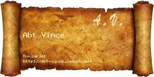 Abt Vince névjegykártya